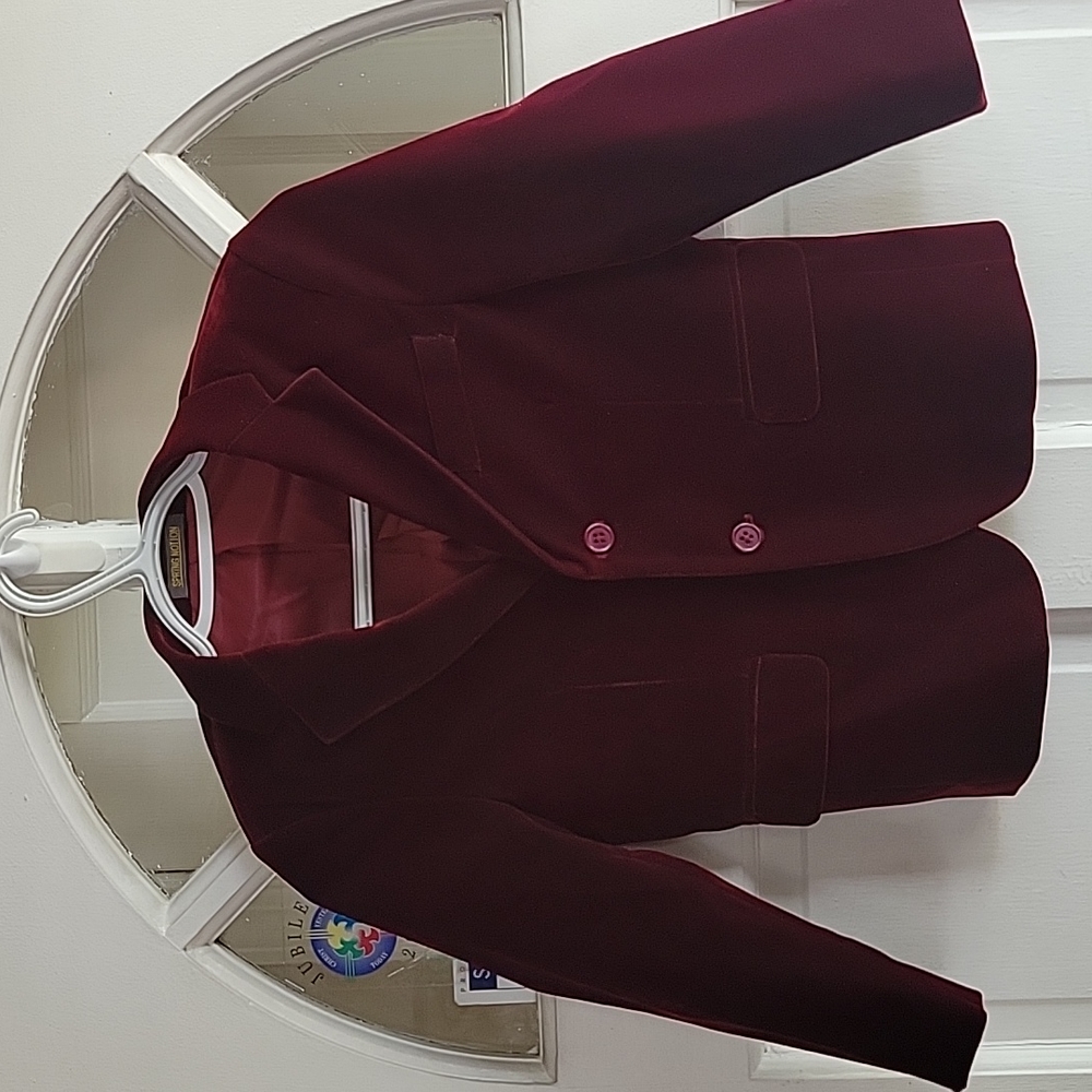 Velour Blazer (little boys) (Red Wine)